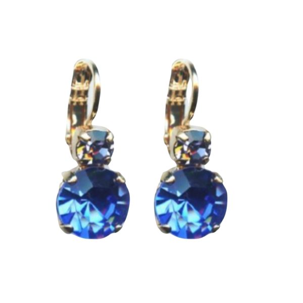 Mariana Earrings Glamorous Sapphire & Tanzanite Austrian Crystals Electra Odyssey 2018 Coll.