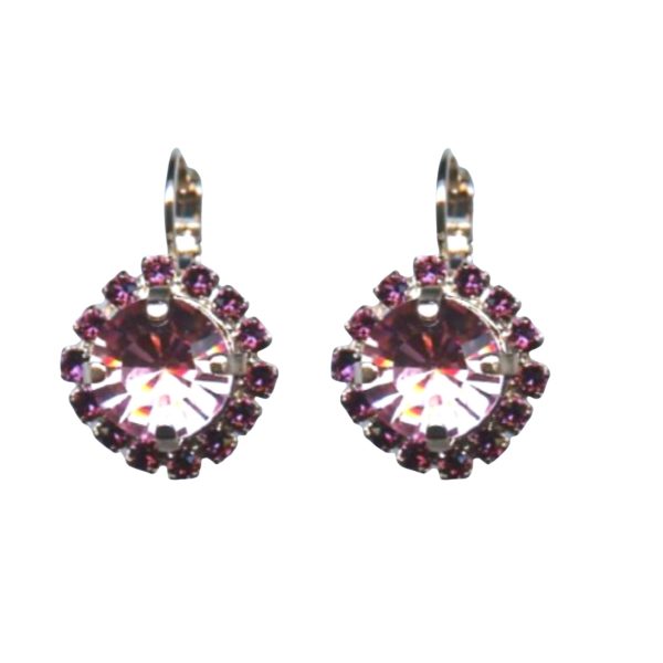 Mariana Earrings Lovely Lt Rose & Amethyst Austrian Crystals Winter 2019 Coll.