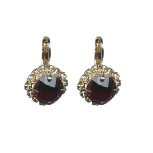 Mariana Earrings Exquisite Floral Burgundy & Champagne Austrian Crystals Winter 2019 Coll.