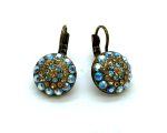 Mariana Earrings Floral in AB, Colorado Topaz & Aquamarine Austrian Crystals My Treasures Coll.