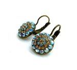 Mariana Earrings Floral in AB, Colorado Topaz & Aquamarine Austrian Crystals My Treasures Coll. - Image 2