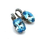 Earrings By Mariana Woman Alluring Aquamarine and AB Swarovski Crystals - Image 4