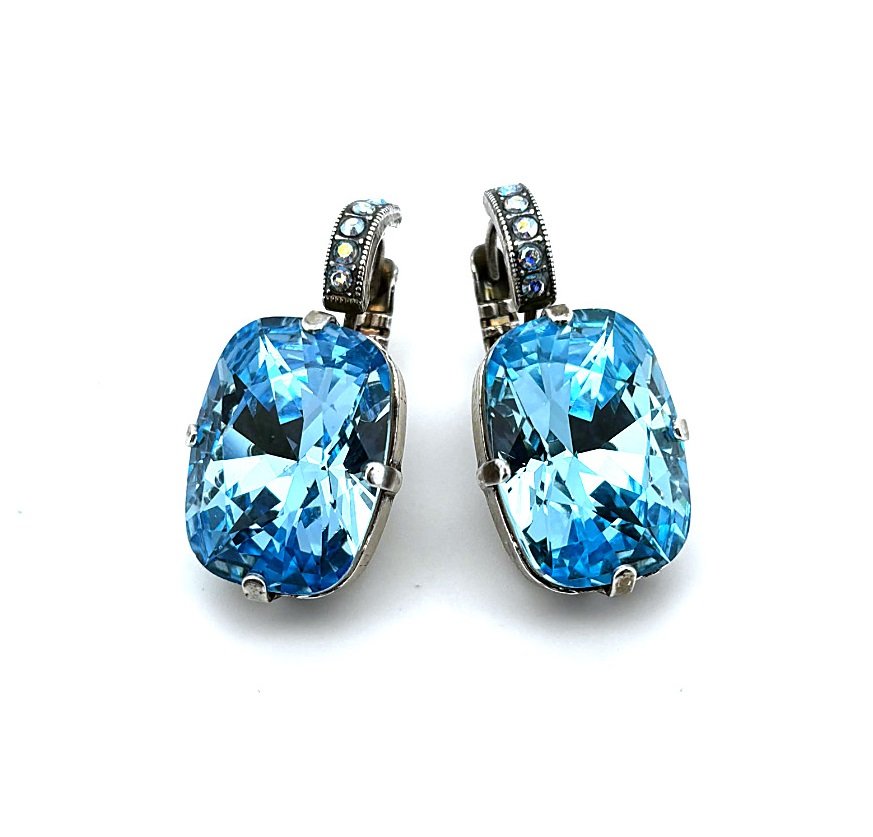 E-1145-6-2AB202-SP6 (3) Earrings By Mariana Woman Alluring Aquamarine and AB Swarovski Crystals - Image 1