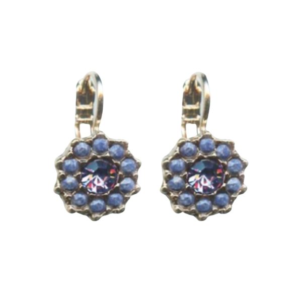 Mariana Earrings Beautiful Floral in Tanzanite & Blue Aventurine Austrian Crystals Electra Odyssey 2018 Coll.