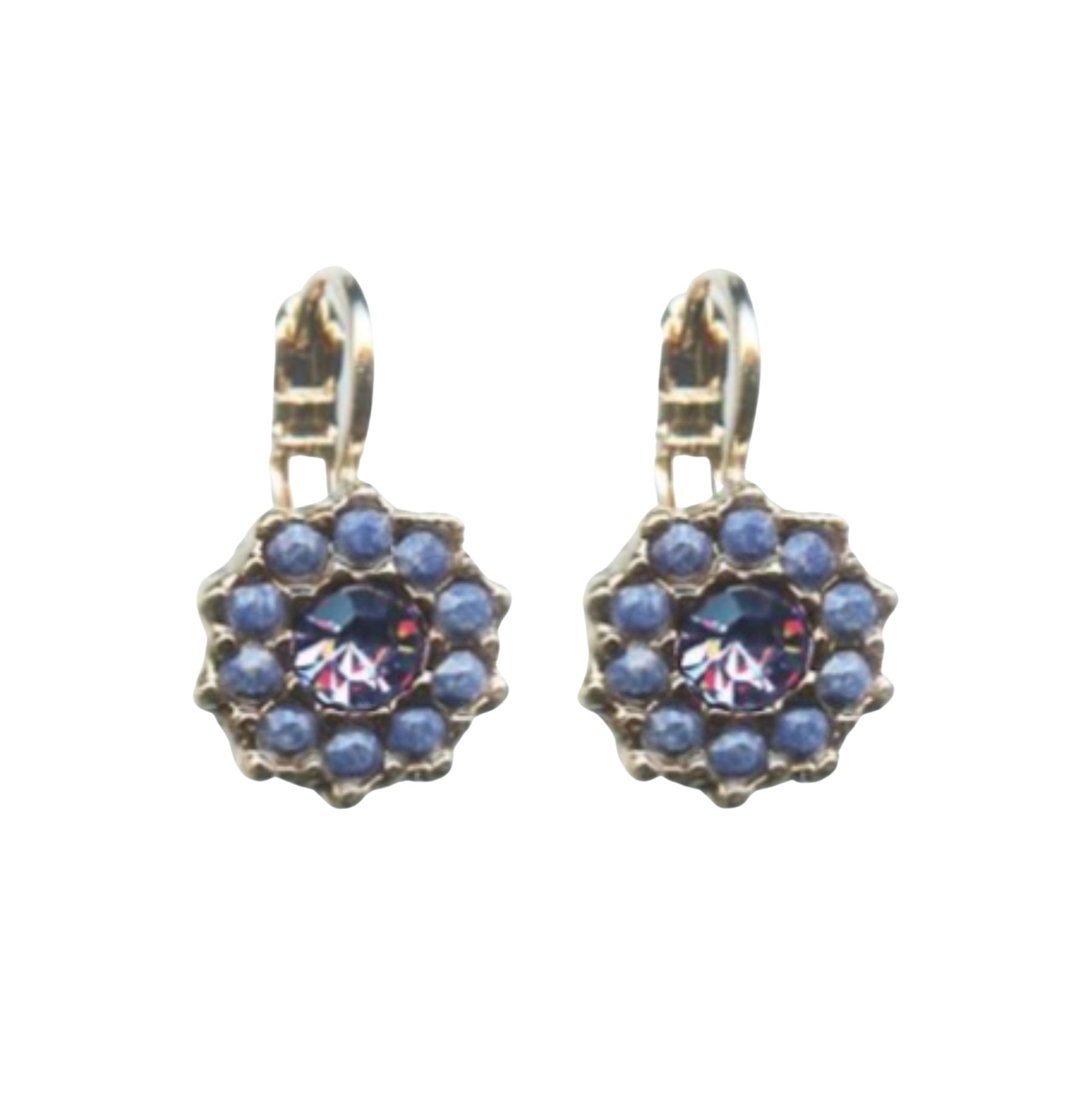E-1157-1026-RG6 (1) Mariana Earrings Beautiful Floral in Tanzanite & Blue Aventurine Austrian Crystals Electra Odyssey 2018 Coll. - Image 1