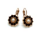 Mariana Earrings Dainty Floral in Siam & Cream Pearl Austrian Crystals My Treasures Coll.