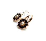 Mariana Earrings Dainty Floral in Siam & Cream Pearl Austrian Crystals My Treasures Coll. - Image 2