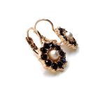 Mariana Earrings Dainty Floral in Siam & Cream Pearl Austrian Crystals My Treasures Coll. - Image 3
