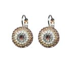 Mariana Earrings Round Beaded Vintage Rose, Lt Topaz, White Opal. Clear & Peach Austrian Crystals Winter 2019 Coll.