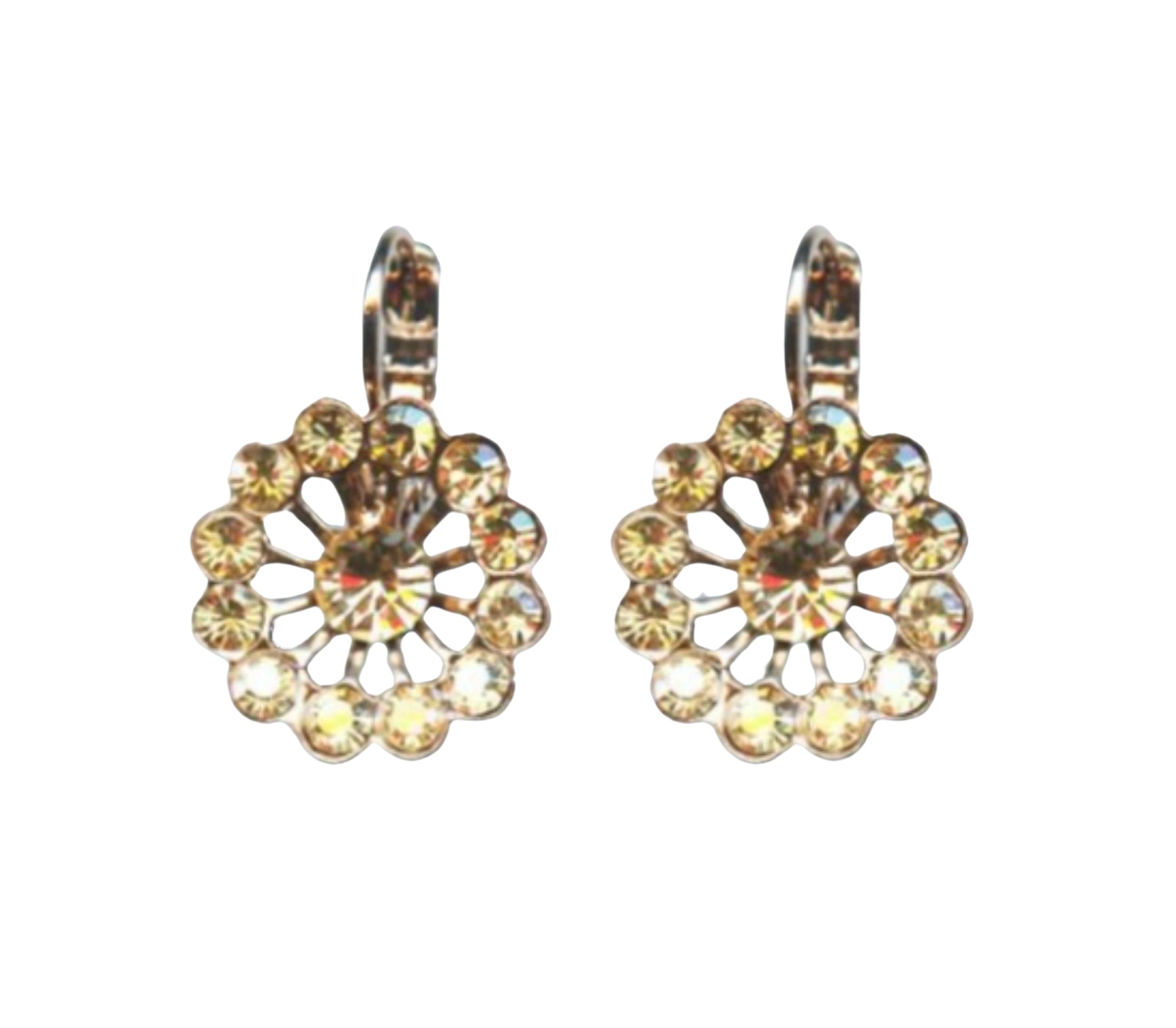 E-1195-1-216362-RG6 (1) Mariana Earrings Sassy Floral Golden Shadow Austrian Crystals My Treasures Coll. - Image 1