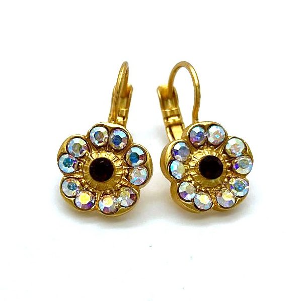 Mariana Earrings Shimmering AB & Siam Austrian Crystals My Treasures Coll.