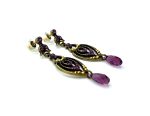 Mariana Earrings Luxurious Dangling Amethyst & Dorado Austrian Crystals My Treasures Coll. - Image 3