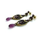 Mariana Earrings Luxurious Dangling Amethyst & Dorado Austrian Crystals My Treasures Coll. - Image 2