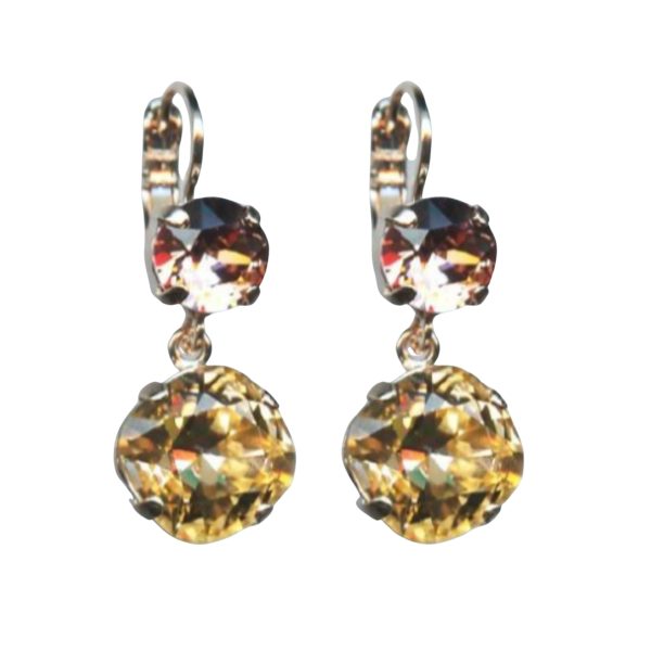 Mariana Earrings Glamorous Peach & Topaz Austrian Crystals Winter 2019 Coll.