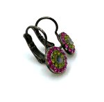 Mariana Earrings Precious Fuchsia, Olivine & White Opal Austrian Crystals Sun Sand Holiday Lights Coll. - Image 3