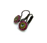Mariana Earrings Precious Fuchsia, Olivine & White Opal Austrian Crystals Sun Sand Holiday Lights Coll. - Image 2