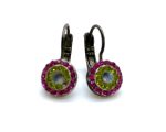 Mariana Earrings Precious Fuchsia, Olivine & White Opal Austrian Crystals Sun Sand Holiday Lights Coll.