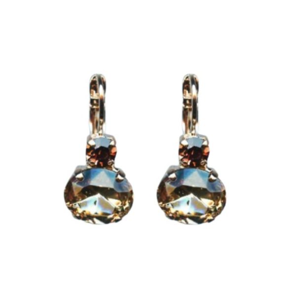 Earrings By Mariana Woman Charming Topaz and Champagne Swarovski Crystals