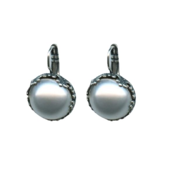 Mariana Earrings Lustrous Pearl Mineral in Silver Plated Odyssey 2018 Coll.