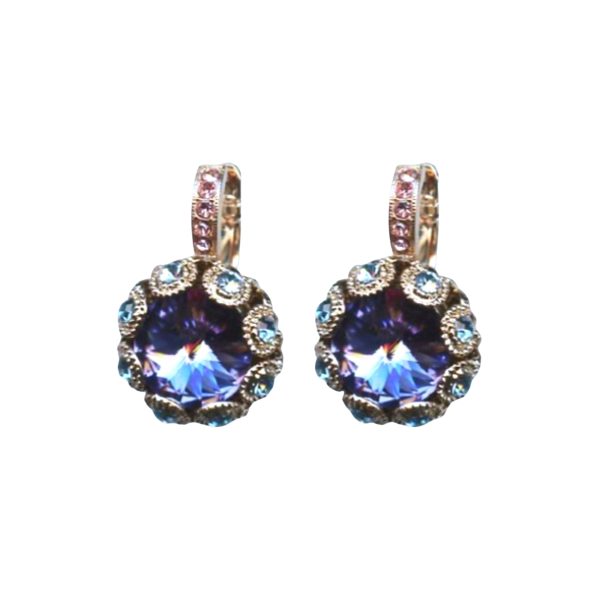 Mariana Earrings Classy Tanzanite, Lt Rose & Aquamarine Austrian Crystals Winter 2019 Coll.
