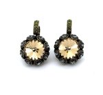 Earrings By Mariana Woman Exquisite Golden and Olivine Swarovski Crystals - Image 3