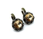 Earrings By Mariana Woman Exquisite Golden and Olivine Swarovski Crystals - Image 2