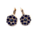 Earrings By Mariana Woman Dainty Floral in Lt Sapphire and Royal Blue Swarovski Crystals