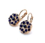 Earrings By Mariana Woman Dainty Floral in Lt Sapphire and Royal Blue Swarovski Crystals - Image 2
