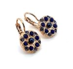 Earrings By Mariana Woman Dainty Floral in Lt Sapphire and Royal Blue Swarovski Crystals - Image 3