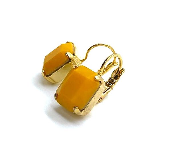 Mariana Earrings Classy Yellow Opal Austrian Crystals My Treasures Coll. Yellow Gold
