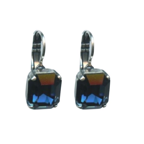 Mariana Earrings Octagon Shaped Montana Blue Austrian Crystals Mood Indigo Odyssey 2018 Coll.