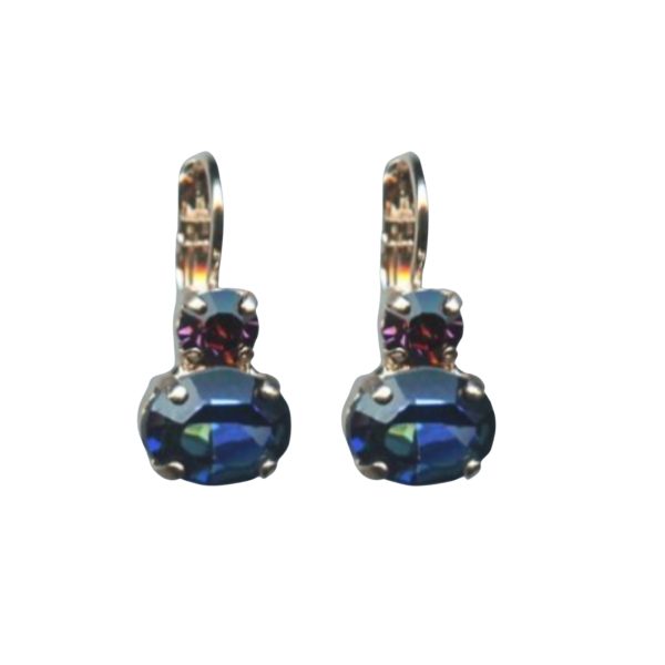 Mariana Earrings Dainty Montana Blue & Amethyst Austrian Crystals Winter 2019 Coll.
