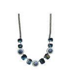 Mariana Necklace Floral Blue Aventurine Mineral, Montana Blue & White Opal Austrian Crystals Odyssey 2018 Coll. - Image 2