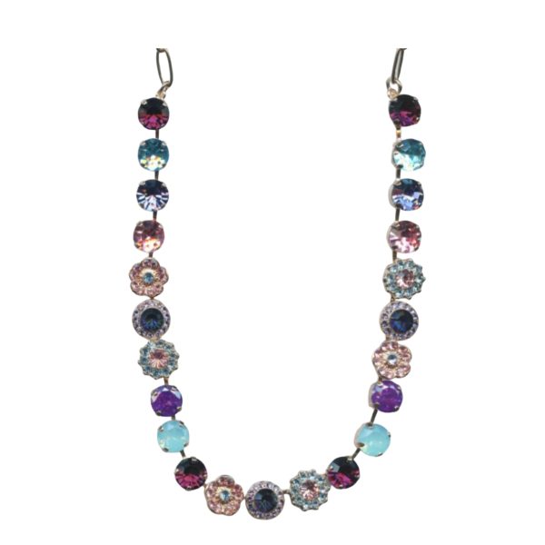 Mariana Necklace Floral in Purples, Blues & Pinks Austrian Crystals Winter 2019 Coll.