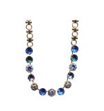 Mariana Necklace Alluring Floral in Blues Austrian Crystals Electra Odyssey 2018 Coll.