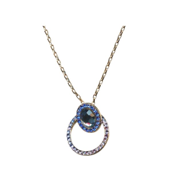 Mariana Necklace Pendant Fashionable Duo Rounded Blues Austrian Crystals Electra Odyssey 2018 Coll.