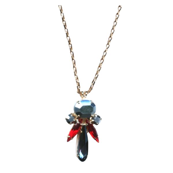 Mariana Necklace Pendant Sophisticated Jet, Black Diamond & Lt Siam Austrian Crystals Odyssey 2018 Coll.