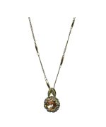 Mariana Necklace Pendant Floral in Golden Shadow, Clear & Olivine Austrian Crystals Odyssey 2018 Coll.