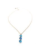 Mariana Necklace Pendant Triple Tier Sapphire Austrian Crystals Caramel The Sweet Life Coll. - Image 2