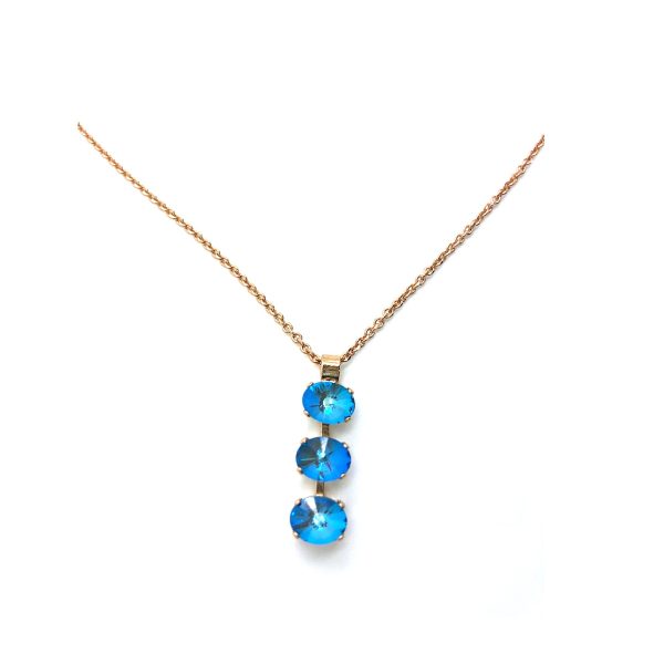 Mariana Necklace Pendant Triple Tier Sapphire Austrian Crystals Caramel The Sweet Life Coll.