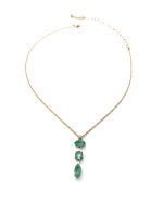 Mariana Necklace Pendant Marquise Triple Tier Pacific Opal Austrian Crystals My Treasures Coll. - Image 2