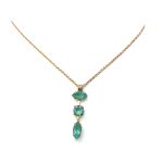 Mariana Necklace Pendant Marquise Triple Tier Pacific Opal Austrian Crystals My Treasures Coll.