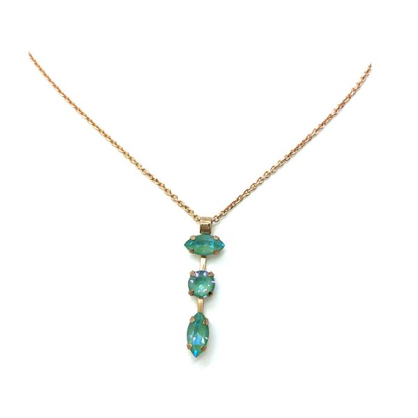 Mariana Necklace Pendant Marquise Triple Tier Pacific Opal Austrian Crystals My Treasures Coll.