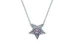 Mariana Necklace Pendant Star Shaped in Lt Rose, Aquamarine & Lt Amethyst Austrian Crystals Winter 2019 Coll. - Image 2