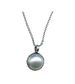 Mariana Necklace Pendant Lustrous Pearl Mineral in Silver Plated Odyssey 2018 Coll.