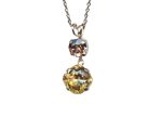 Necklace Pendant By Mariana Two Tier Peach and Topaz Swarovski Crystals