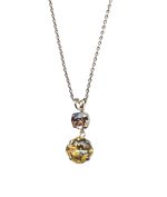 Necklace Pendant By Mariana Two Tier Peach and Topaz Swarovski Crystals - Image 3