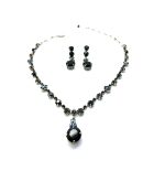 Mariana Jewelry Set Necklace & Earrings Black ,Clear, Black Diamond Austrian Crystals Checkmate Cocktail Hour Coll-SP - Image 2