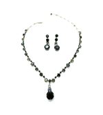 Mariana Jewelry Set Necklace & Earrings Black ,Clear, Black Diamond Austrian Crystals Checkmate Cocktail Hour Coll-SP
