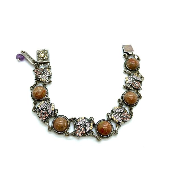 Bracelet By Mariana Woman Jasper Mineral and Velvet Swarovski Crystals - SP